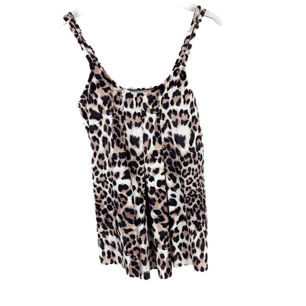 NWT Swim Solutions Leopard Print Tankini Swim Top Size 8 NEW